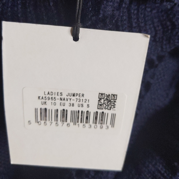 Glamorous Navy Blue Ruffle Sweater Long Sleeve Pullover Women’s Size 8 NWT - Picture 12 of 12